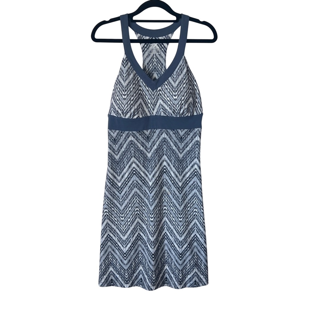 Zero Xposur Grey‎ Chevron Racerback Athletic Dress Built-in Bra Size Medium